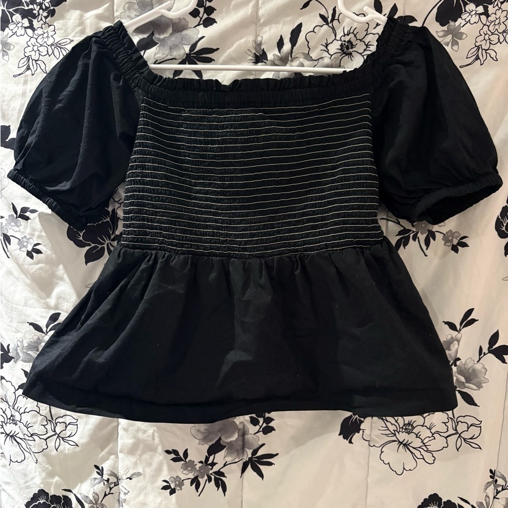 Old Navy Black Off-Shoulder Blouse